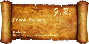 Frank Roland névjegykártya